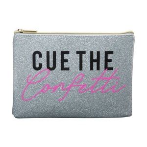 Glitter Cue The Confetti Bag Pouch Silver nwt Barbie barbiecore